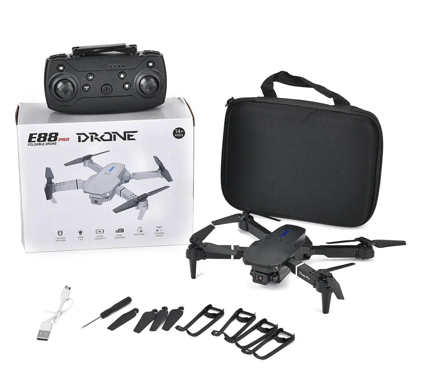 DRONE E88 PRO-DOBLE CAMARA 4K